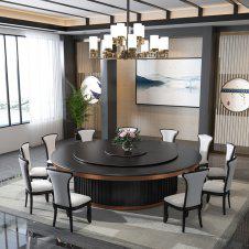 西安新中式酒店電動(dòng)大圓餐桌廠(chǎng)家